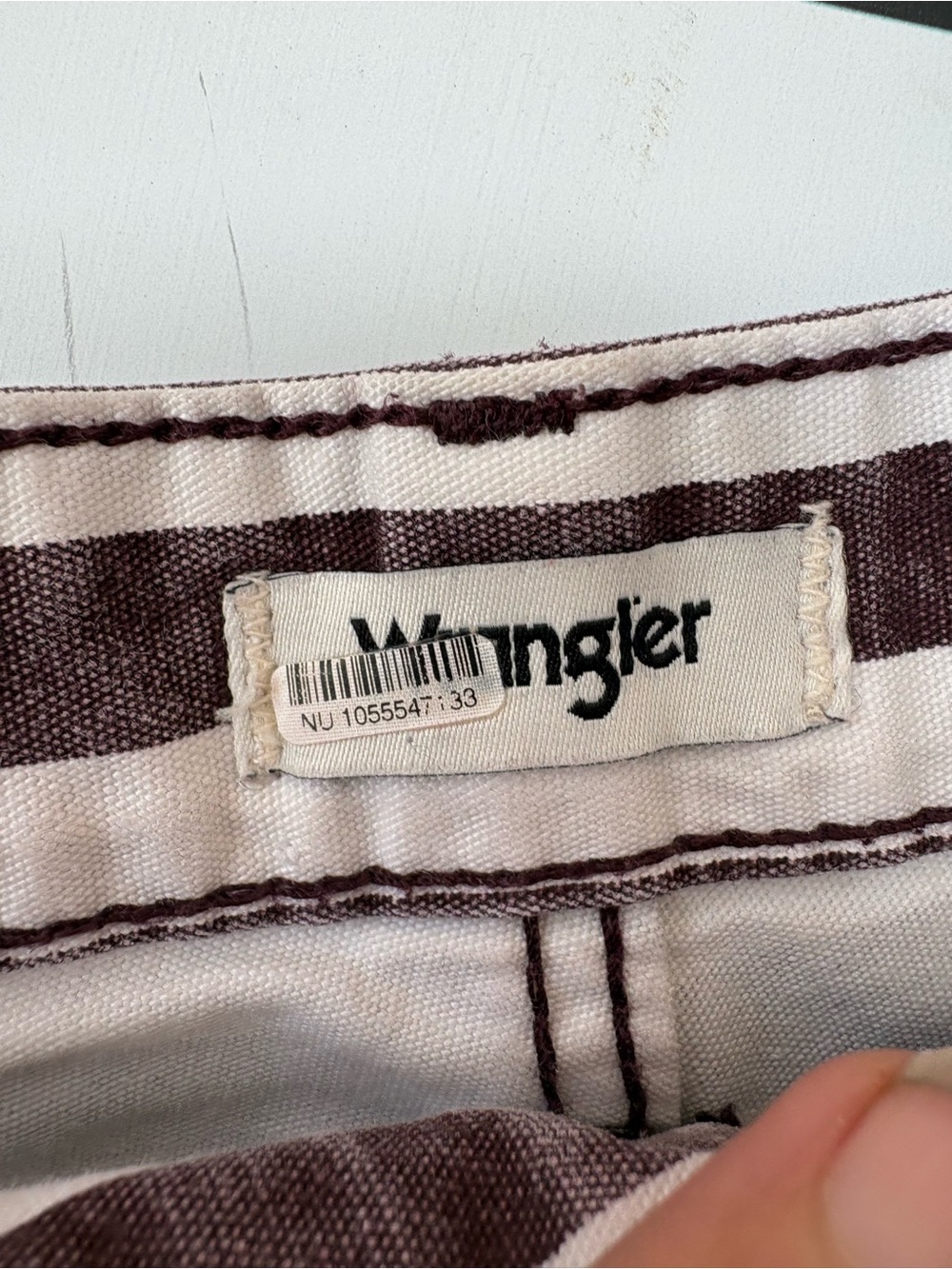 Wrangler Brown and White Vertical Stripe Flare Jeans - Picture 11 of 12